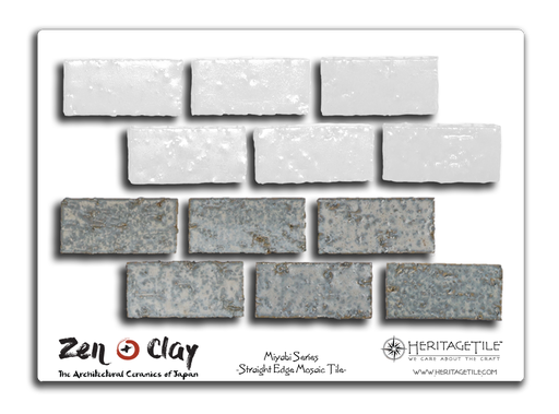 Sample Card - Miyabi Straight Edge Mosaic (Blossom White &amp; Icy Blue)
