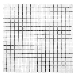[MMBQ0HA] Honed marble 5/8&quot; square field mosaic in 'Carrara White'