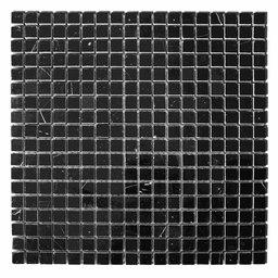 [MMBQ0HF] Honed marble 5/8&quot; square field mosaic in 'Jet Black'