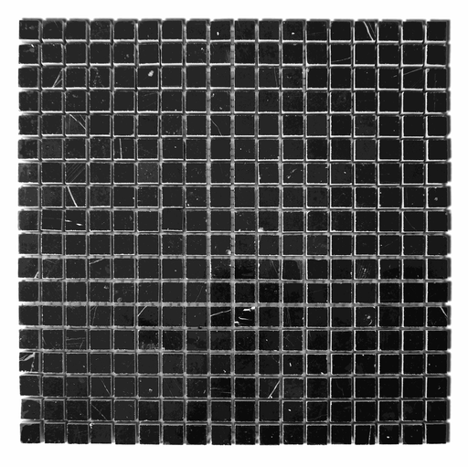 [MMBQ0HF] Honed marble 5/8" square field mosaic in 'Jet Black'