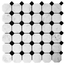 [MMBO0HA] Honed marble octagon field in 'Carrara White'